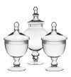 Candy Buffet Jar Set of 3 Glass Apothecary - H: 9.5", 14.75"