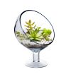 9" Short Stand Slant Cut Glass Satellite Candle Holder