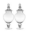 2 pcs Glass Candy Buffer Jar H-14.75" - 25" Apothecary (Multiple Sizes)