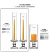 Glass Candle Holder 3.25", 4.5", 6.25" with Top Fitment Glass Tubes (Multiple Sizes) Free Shipping