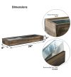 Wood Rectangle Planter Box With Metal Zinc Liner (H:3" Open:24"x6") - Free Shipping