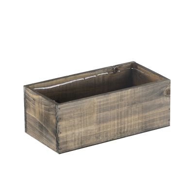 4" x 10" x 5" Rectangle Planter Wood Box with Plastic Liner
