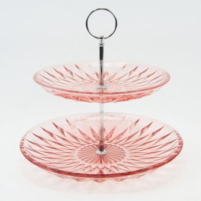 9.5" Pink 2 Tiers Cake Stand