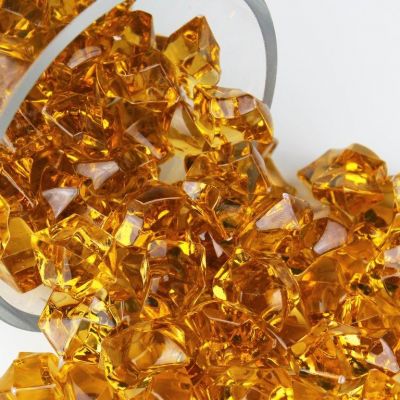 1" Acrylic Ice Shaped Amber colored Vase Fillers