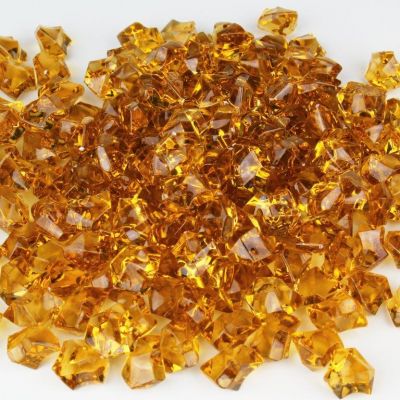 1" Acrylic Ice Shaped Amber colored Vase Fillers