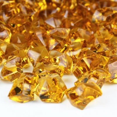 1" Acrylic Ice Shaped Amber colored Vase Fillers