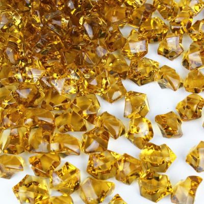 1" Acrylic Ice Shaped Amber colored Vase Fillers