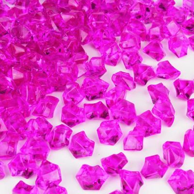 1" Acrylic Ice Shaped Fuschia Colored Vase Fillers
