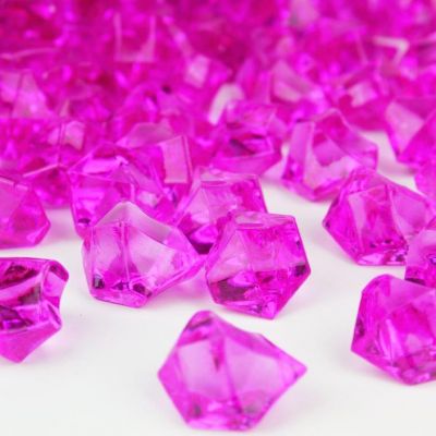 1" Acrylic Ice Shaped Fuschia Colored Vase Fillers