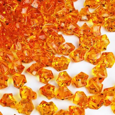 1" Acrylic Ice Shaped Orange Colored Vase Fillers
