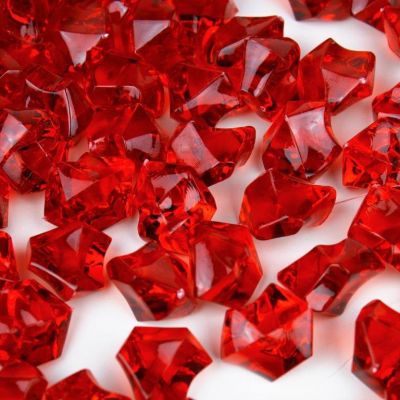 Red Acrylic Crushed Ice Bowl Vase Fillers