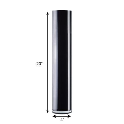 20" Decorative Black Glass Cylinder Vase