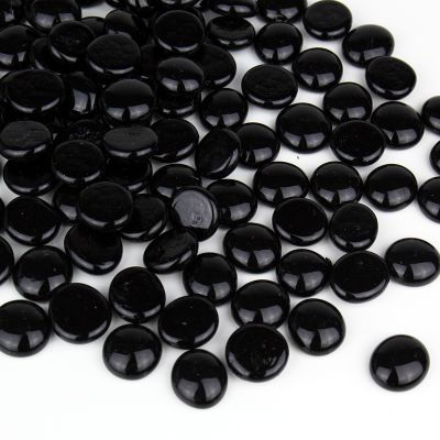 Black Flat Gemstone Bowl and Vase Fillers