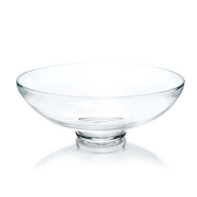 Glass Footed Fruit Bowl H-4.5" D-12" Terrarium Kitchen Pedestal Centerpiece