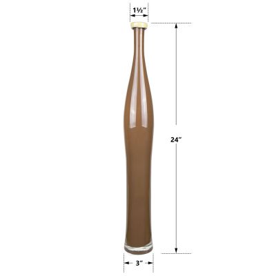 Brown Slim Bottle Vase. H-24" D-1.5" Decorative Vase (Free Shipping)