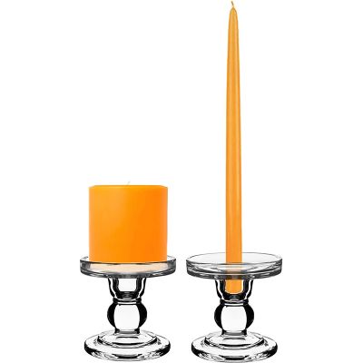 3.75" Bubble Glass Pillar, Taper Candle Holder