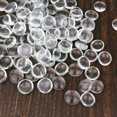 Glass Flat Marbles 0.75" Gemstone Beads Vase Fillers, Pack of 18 lbs