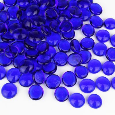 Glass Flat Marbles 0.75" Gemstone Beads Vase Fillers, Pack of 18 lbs