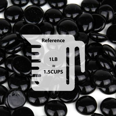 Black Flat Gemstone Bowl and Vase Fillers