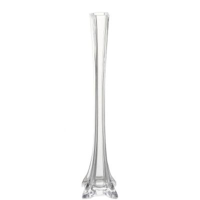 24" Clear Glass Eiffel Tower Vases