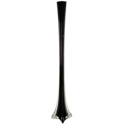 28" Black Glass Eiffel Tower Vases