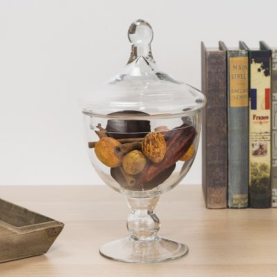 Set of 3 Glass Apothecary Jar Candy Buffet Containers, H-9.5", 22", 10"