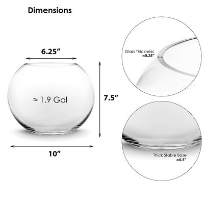 8" Clear Glass Bubble Round Shape Bowl 