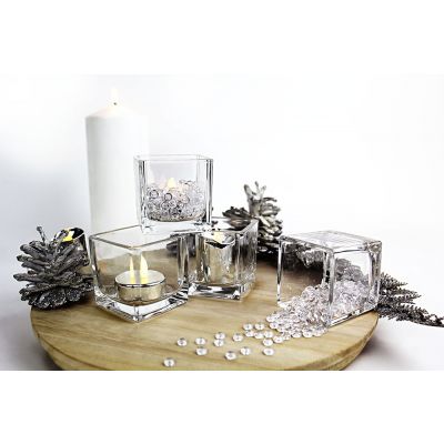 2" Decorative Glass Cube Vase