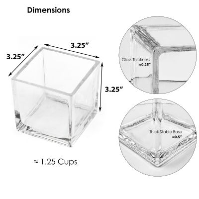 3.15" Decorative Glass Cube Vase