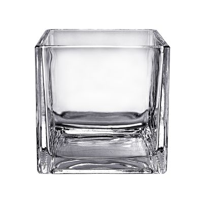 6" Decorative Cube Glass Vase
