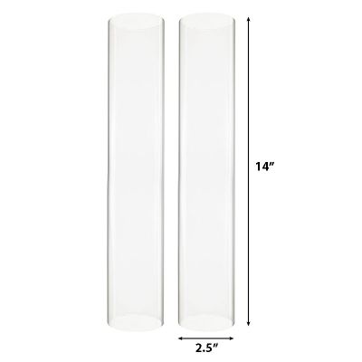 H-14", D-2.5" Glass Hurricane Candle Shade Chimney Tube