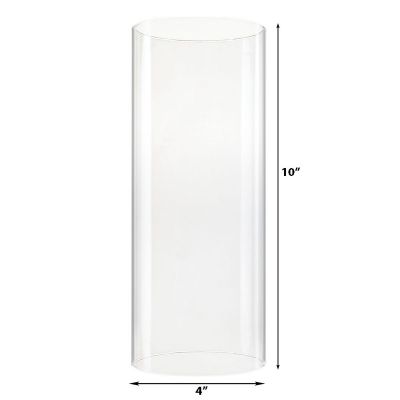 9.5" Hurricane Glass Tube 4" Open-Ended Candle Holder Flame Protector