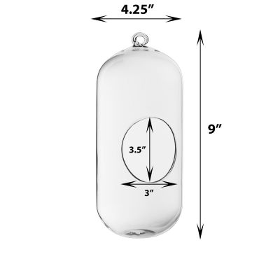 9.5" Glass Hanging Plant Terrarium Capsule Tealight Holder