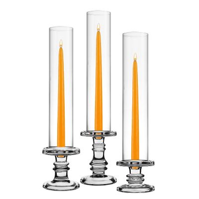 glass candle holder open ended bottomless chimney tubes