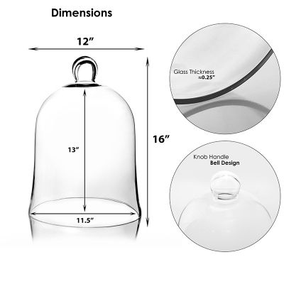 16" Glass Dome Cloche Plant Terrarium Bell Jars