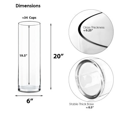 20" Decorative Glass Cylinder Vase