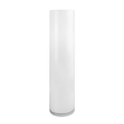26" Decorative White Glass Cylinder Vase