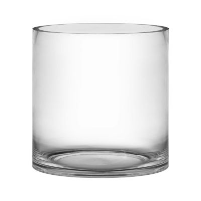 8" Decorative Glass Cylinder Candle Holder Vase