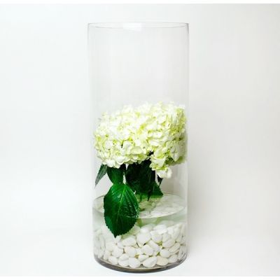 30" Decorative Clear Glass Cylinder Vase