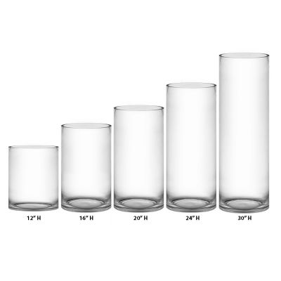 30" Decorative Clear Glass Cylinder Vase