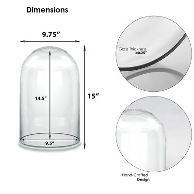 15" Decorative Glass Dome Cloche Plant Terrarium Bell Jars