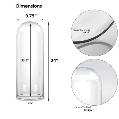 18.5" Decorative Glass Dome Cloche Plant Terrarium Bell Jars