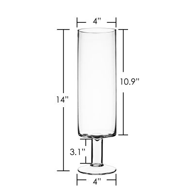 14" Hurricane Glass Short Stem Candle Holder