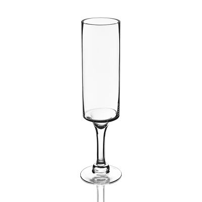 16" Contemporary Glass Long Stem Candle Holder