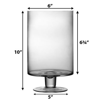 H-9", D-6", Contemporary Short Stem Glass Candle Holder