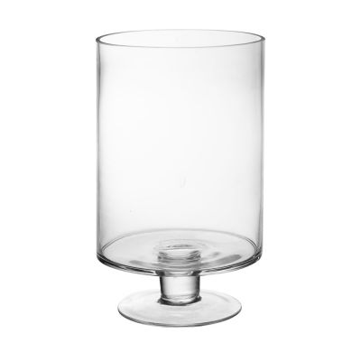 H-9", D-6", Contemporary Short Stem Glass Candle Holder