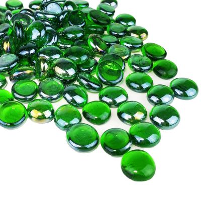 Green Flat Gemstone Bowl and Vase Fillers