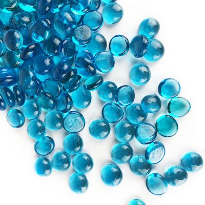 Light Blue Glass Flat Gemstone Vase Fillers