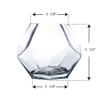 6" Geometric Faceted Gem Glass Terrarium Vases