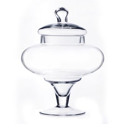 Set of 3 Glass Apothecary Jars Candy Buffet Containers - H: 10", 16.5", 14.75"